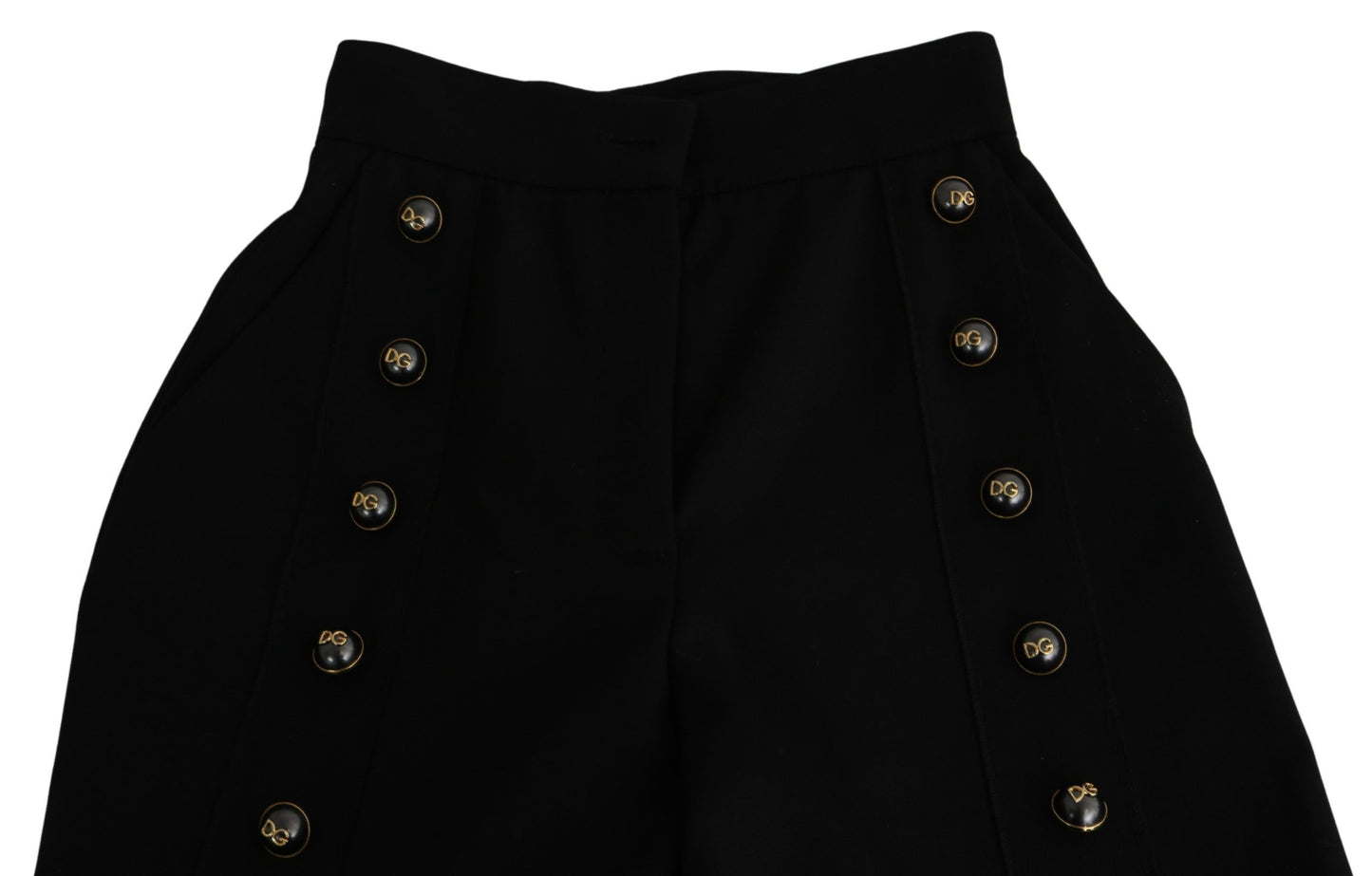 Pantalon court large en laine noire Dolce & Gabbana