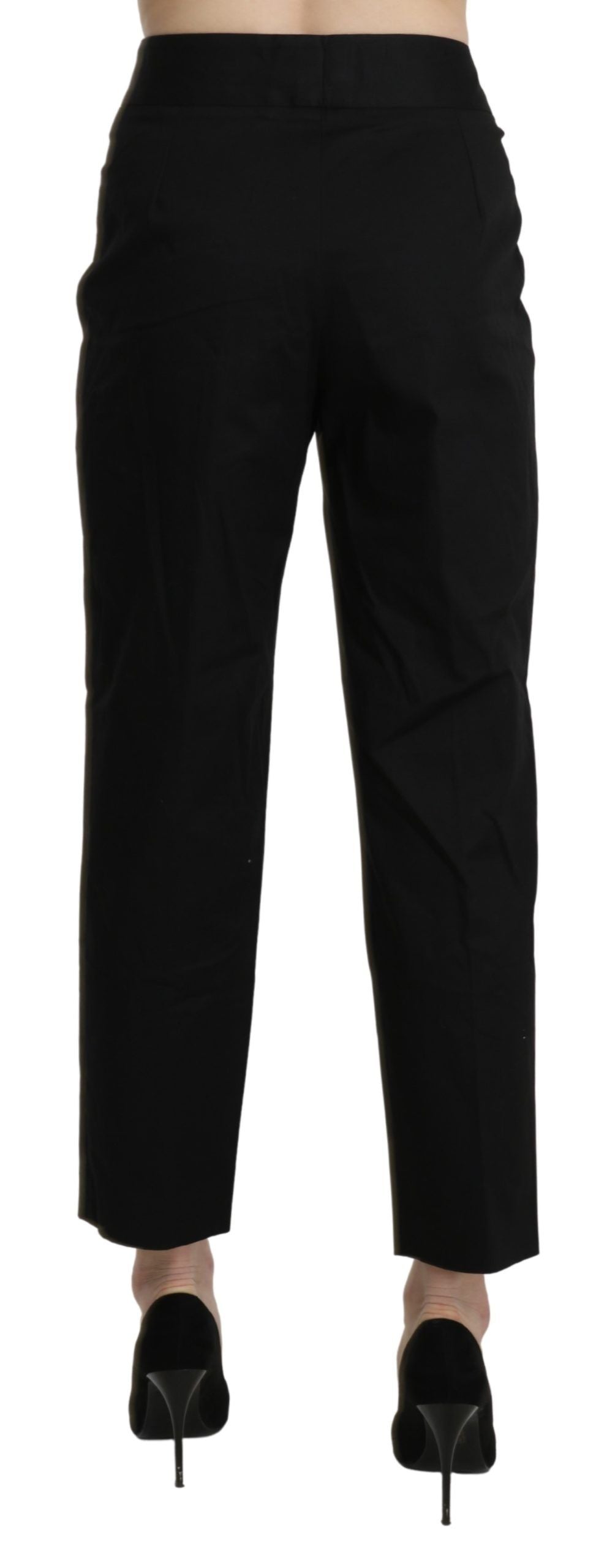Pantalon droit court taille haute noir BENCIVENGA