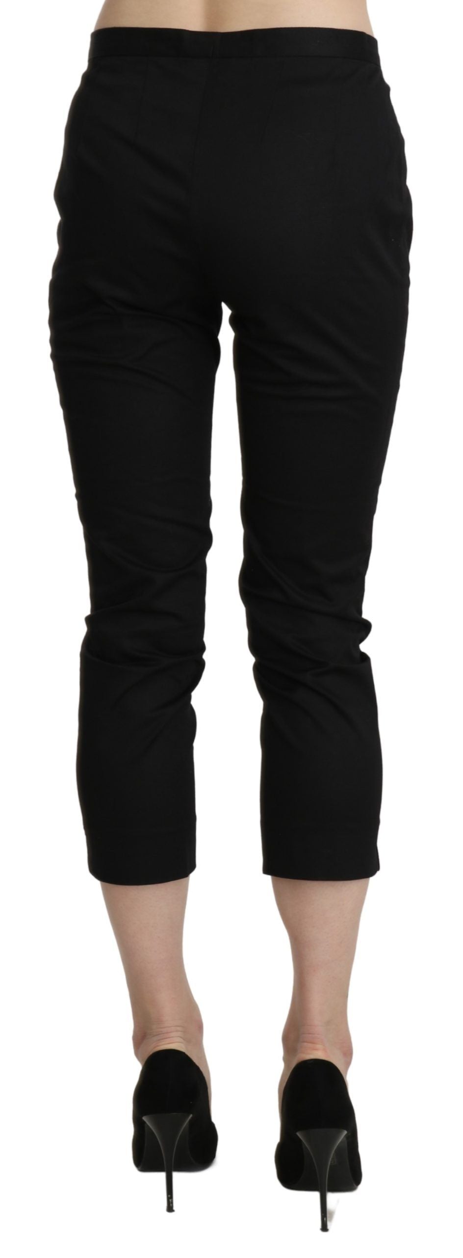 Pantalon skinny court taille haute noir BENCIVENGA