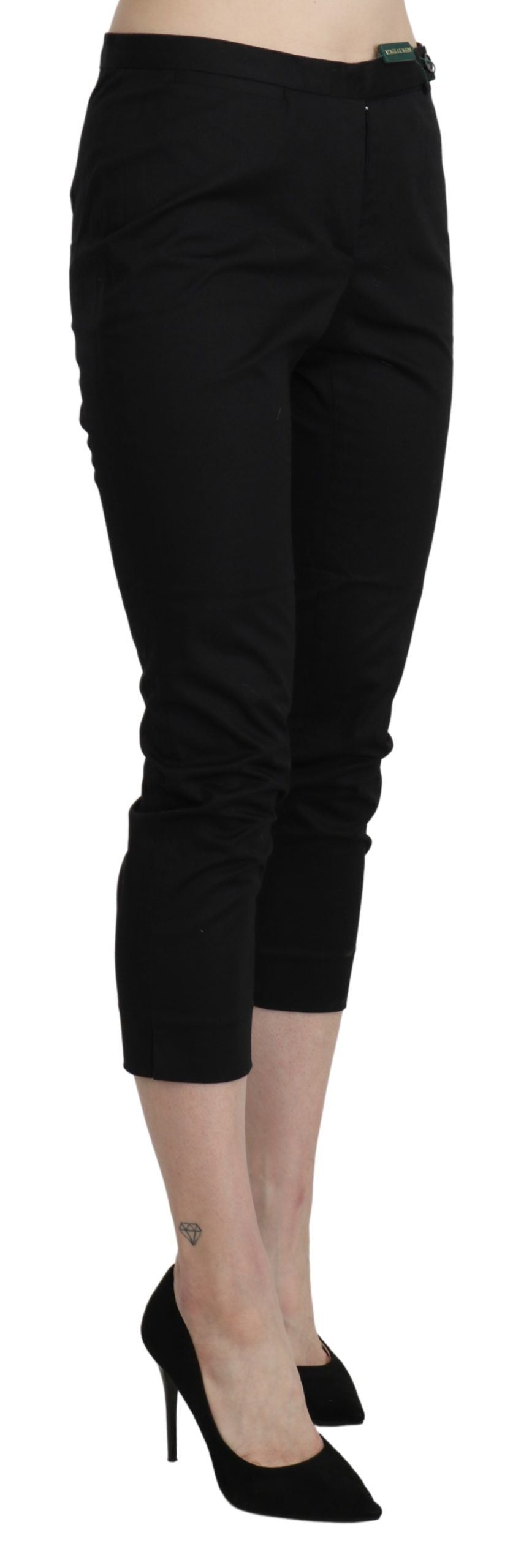 Pantalon skinny court taille haute noir BENCIVENGA