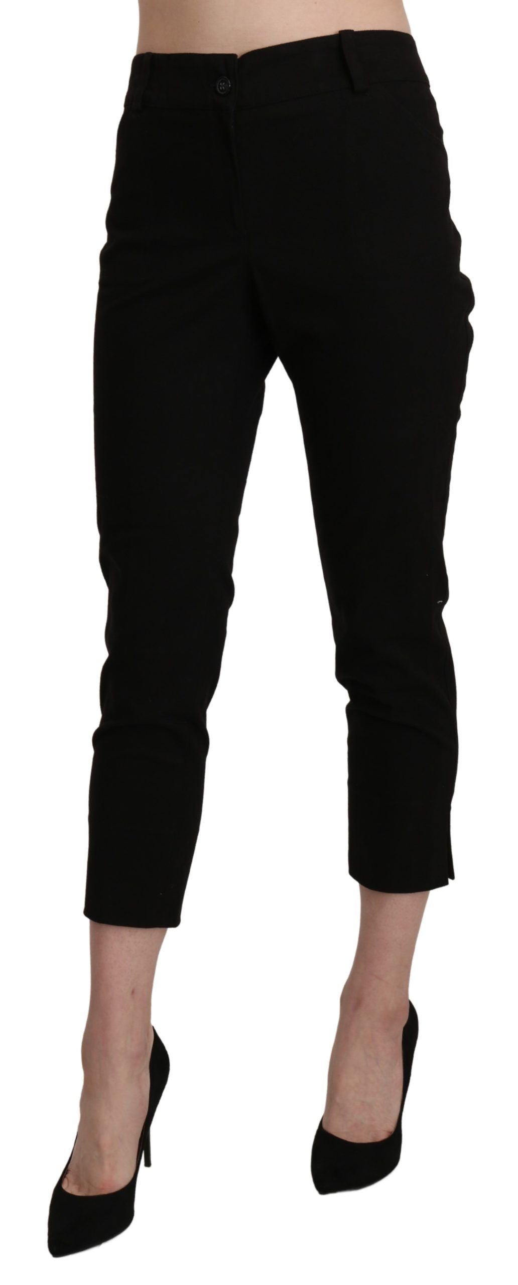 Pantalon skinny court taille haute noir BENCIVENGA