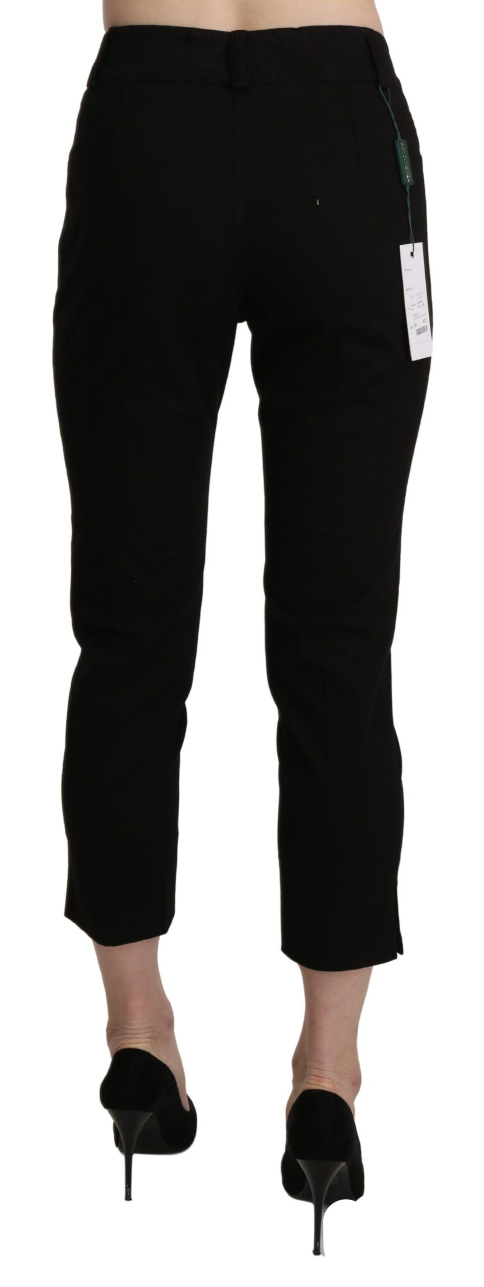 Pantalon skinny court taille haute noir BENCIVENGA