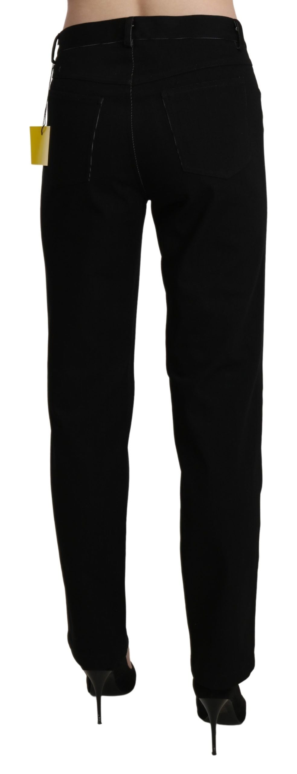 Pantalon décontracté droit taille haute noir BENCIVENGA