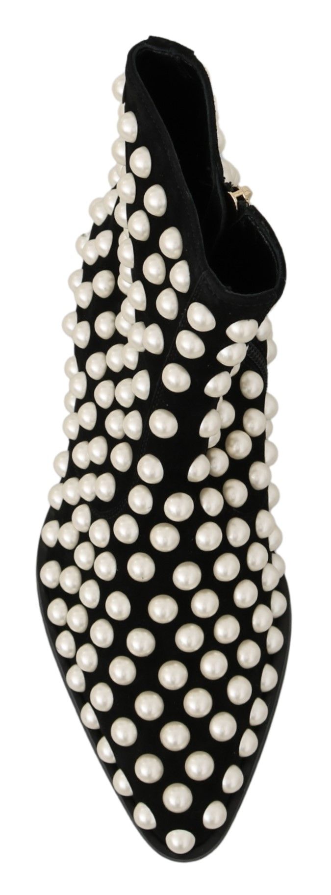 Bottes en daim noir à clous nacrés Dolce & Gabbana