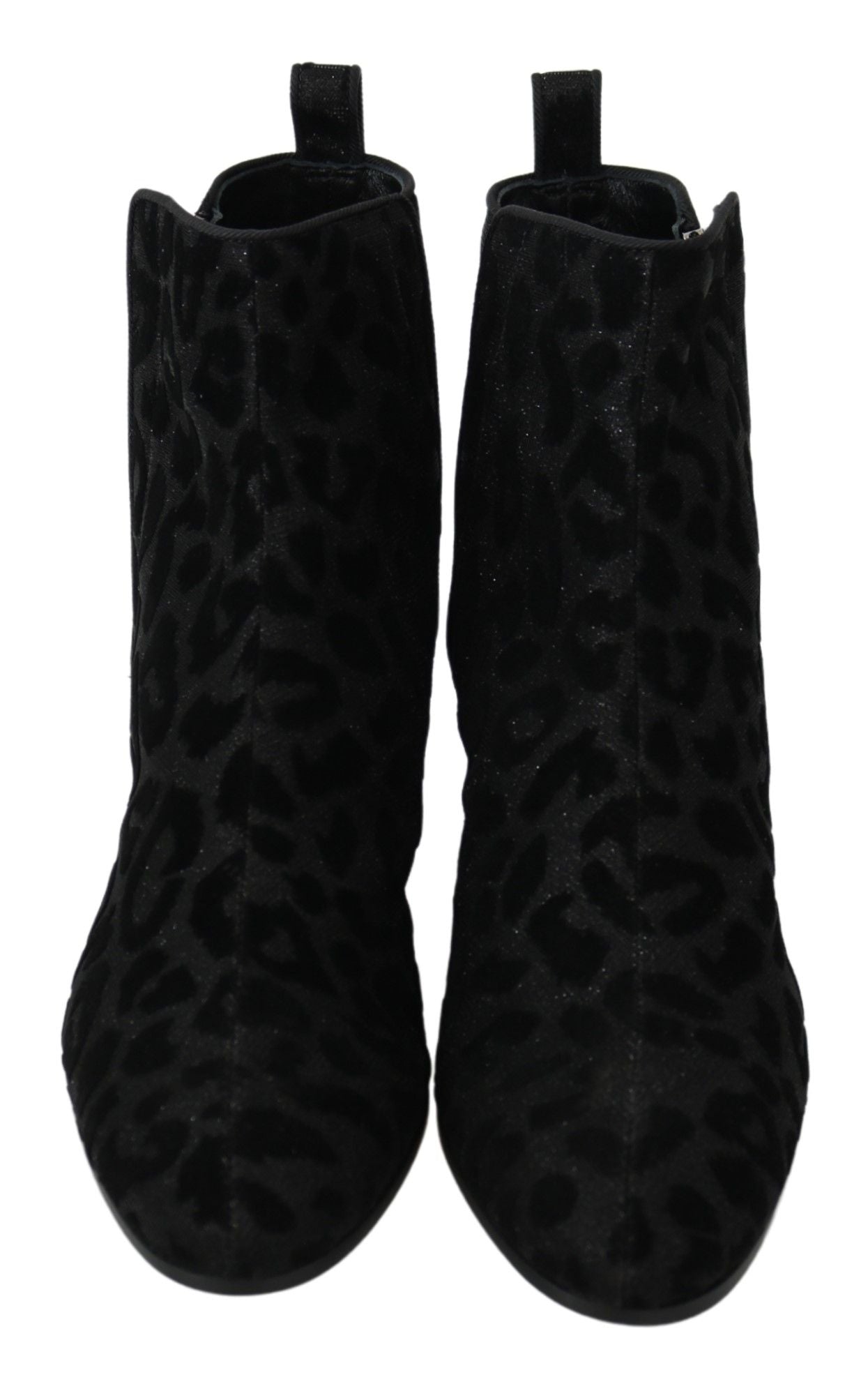 Bottines courtes noires à imprimé léopard Dolce & Gabbana