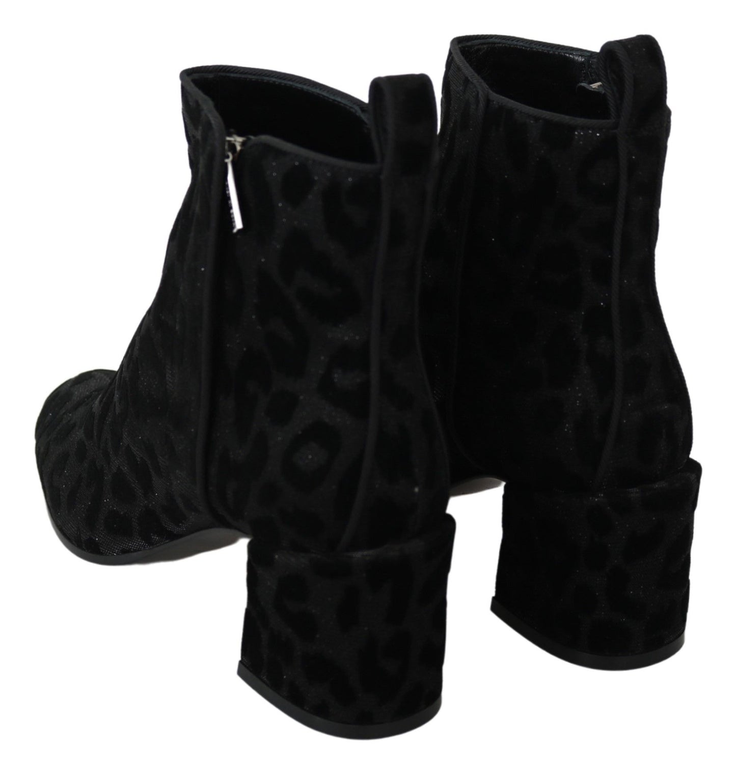 Bottines courtes noires à imprimé léopard Dolce & Gabbana