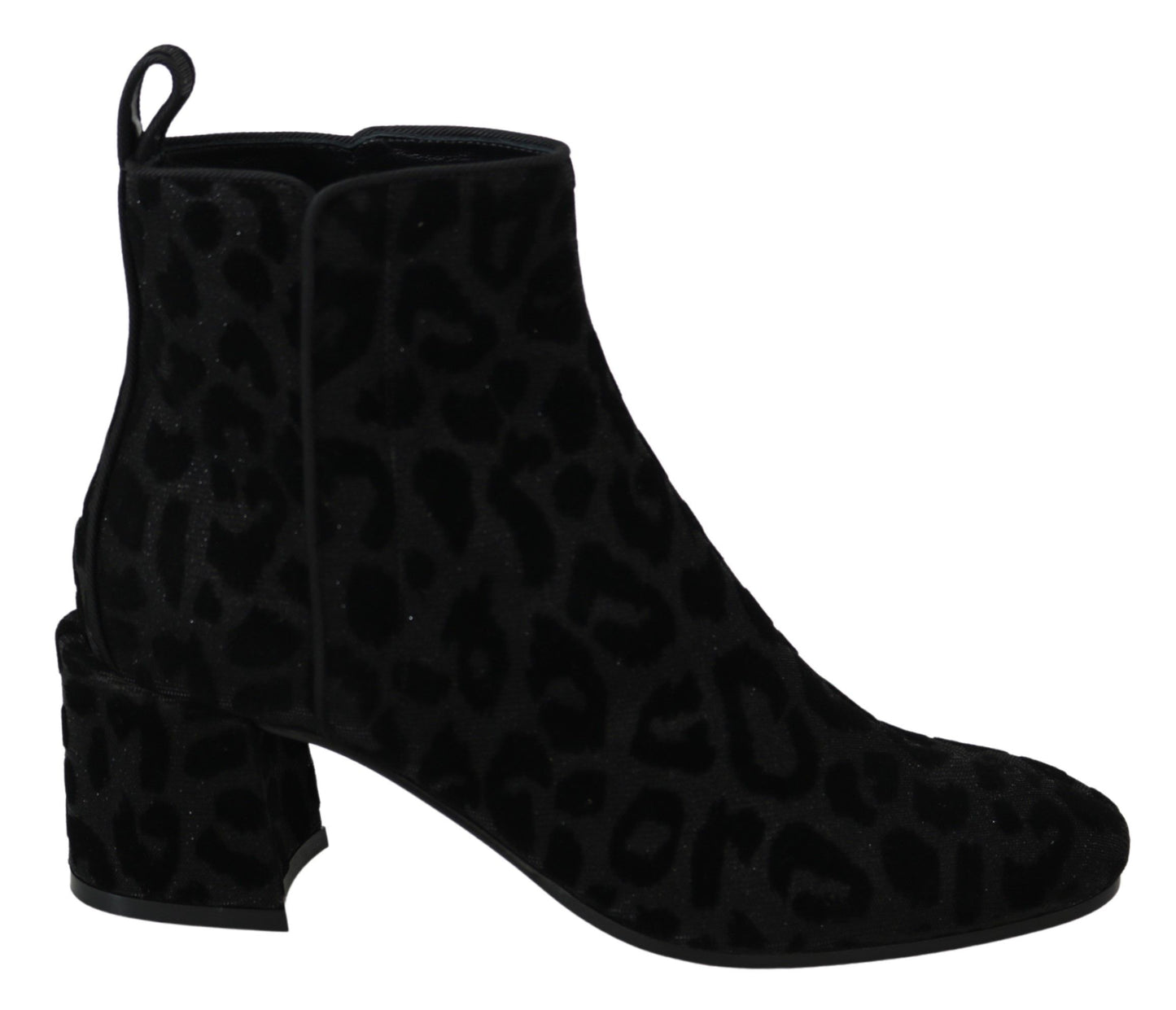 Bottines courtes noires à imprimé léopard Dolce & Gabbana