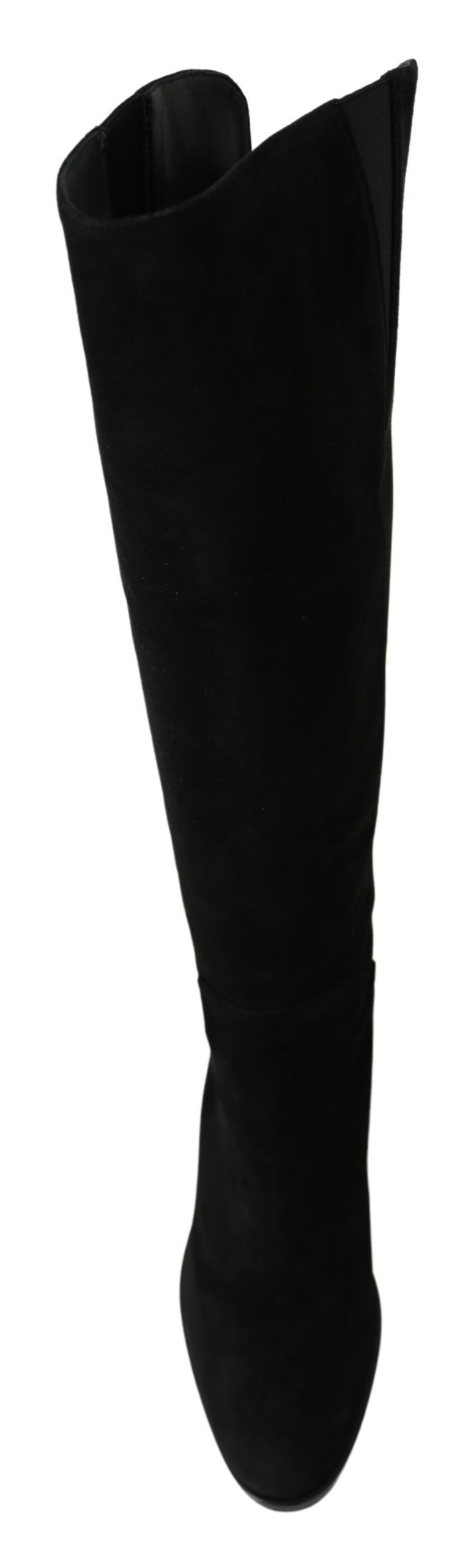 Bottes plates hautes en daim noir Dolce & Gabbana