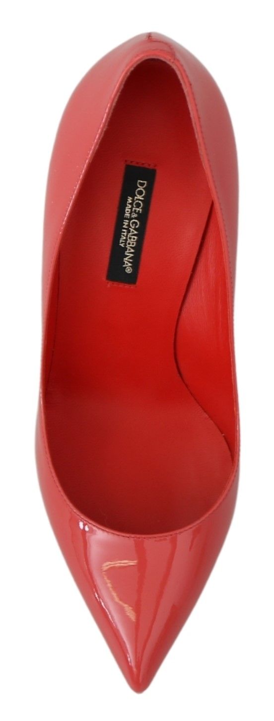 Escarpins à talons en cuir verni rose foncé Dolce & Gabbana