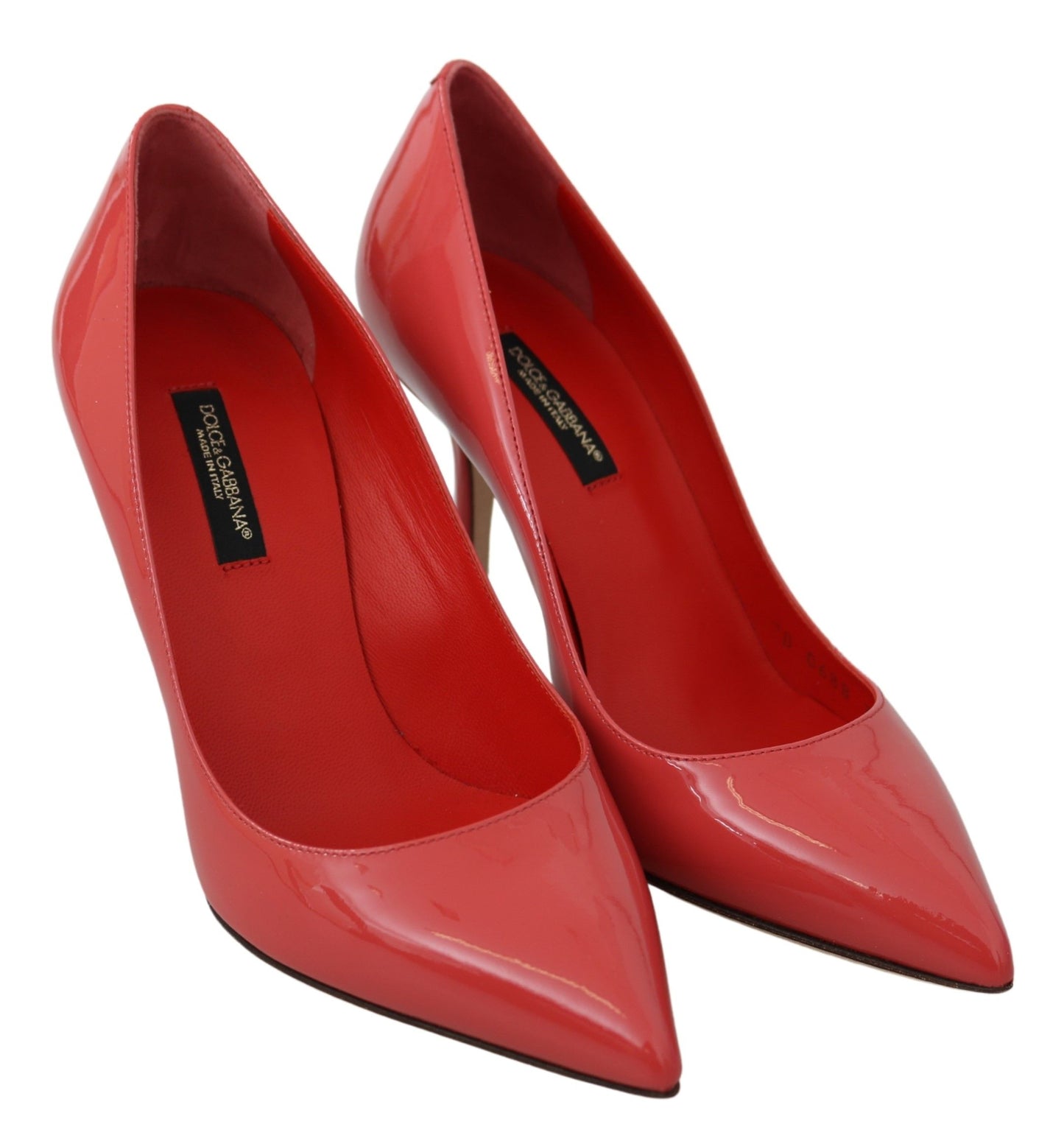 Escarpins à talons en cuir verni rose foncé Dolce & Gabbana