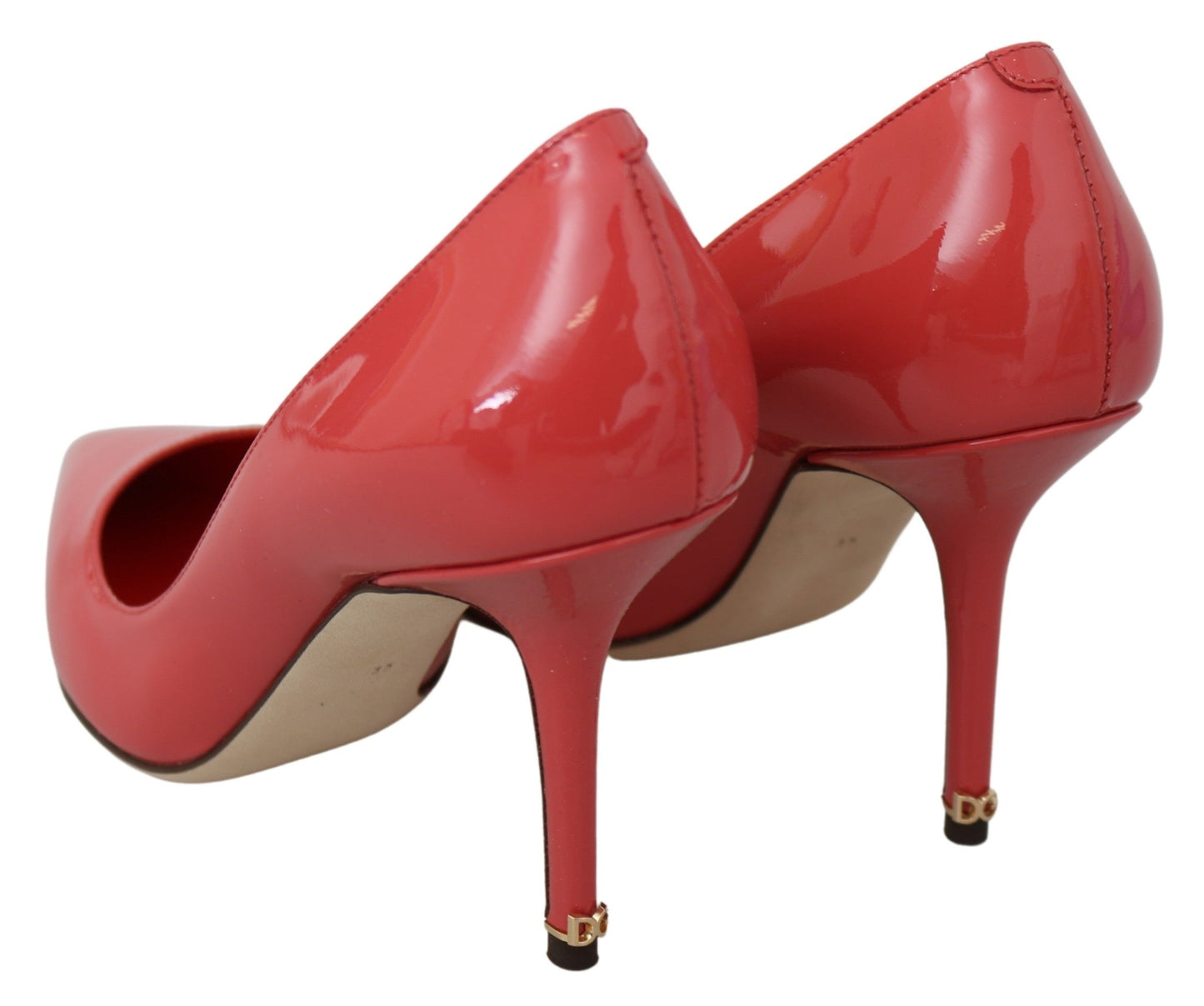 Escarpins à talons en cuir verni rose foncé Dolce & Gabbana