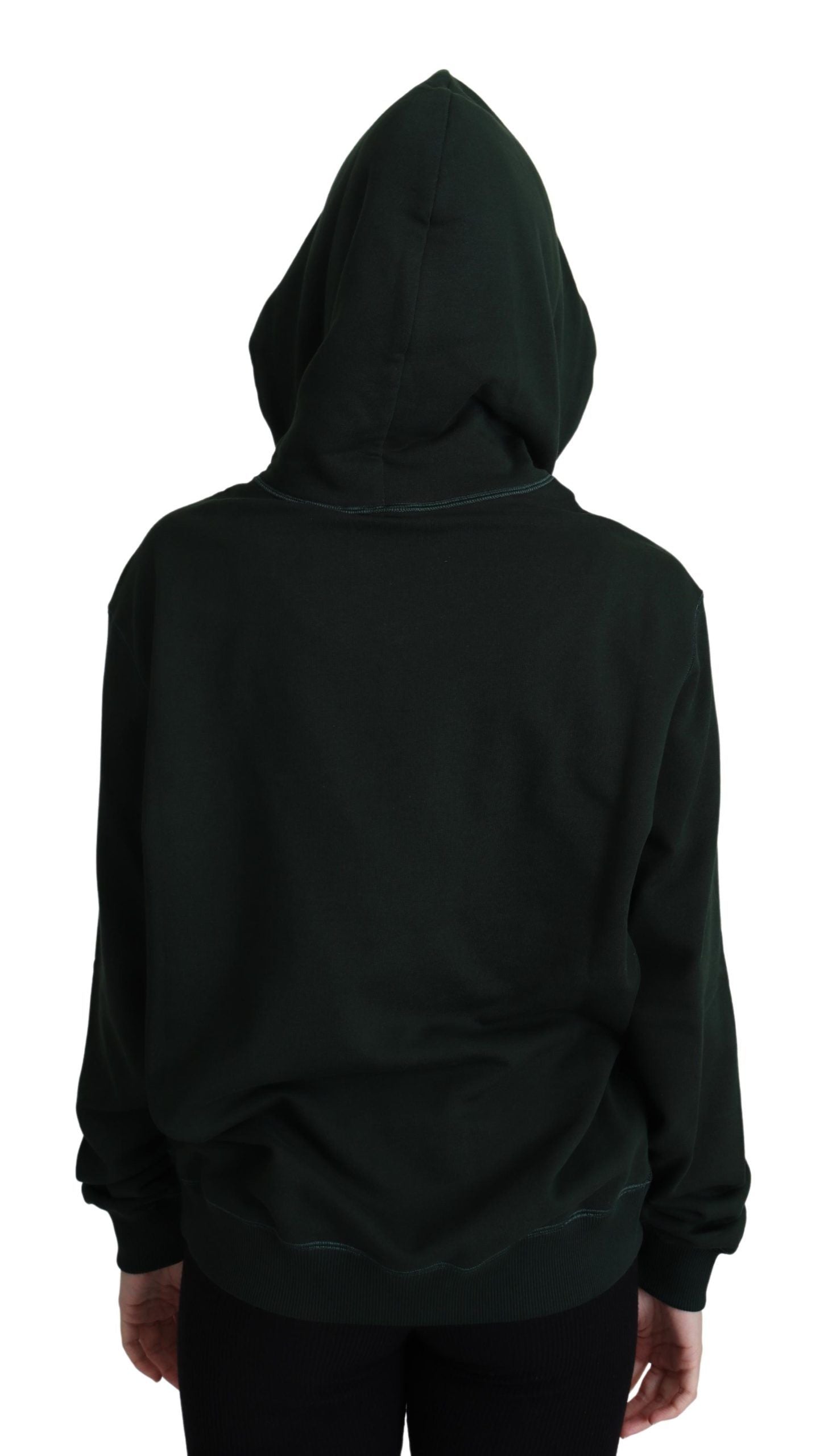 Sweat à capuche Dolce & Gabbana avec broderie couronne vert foncé