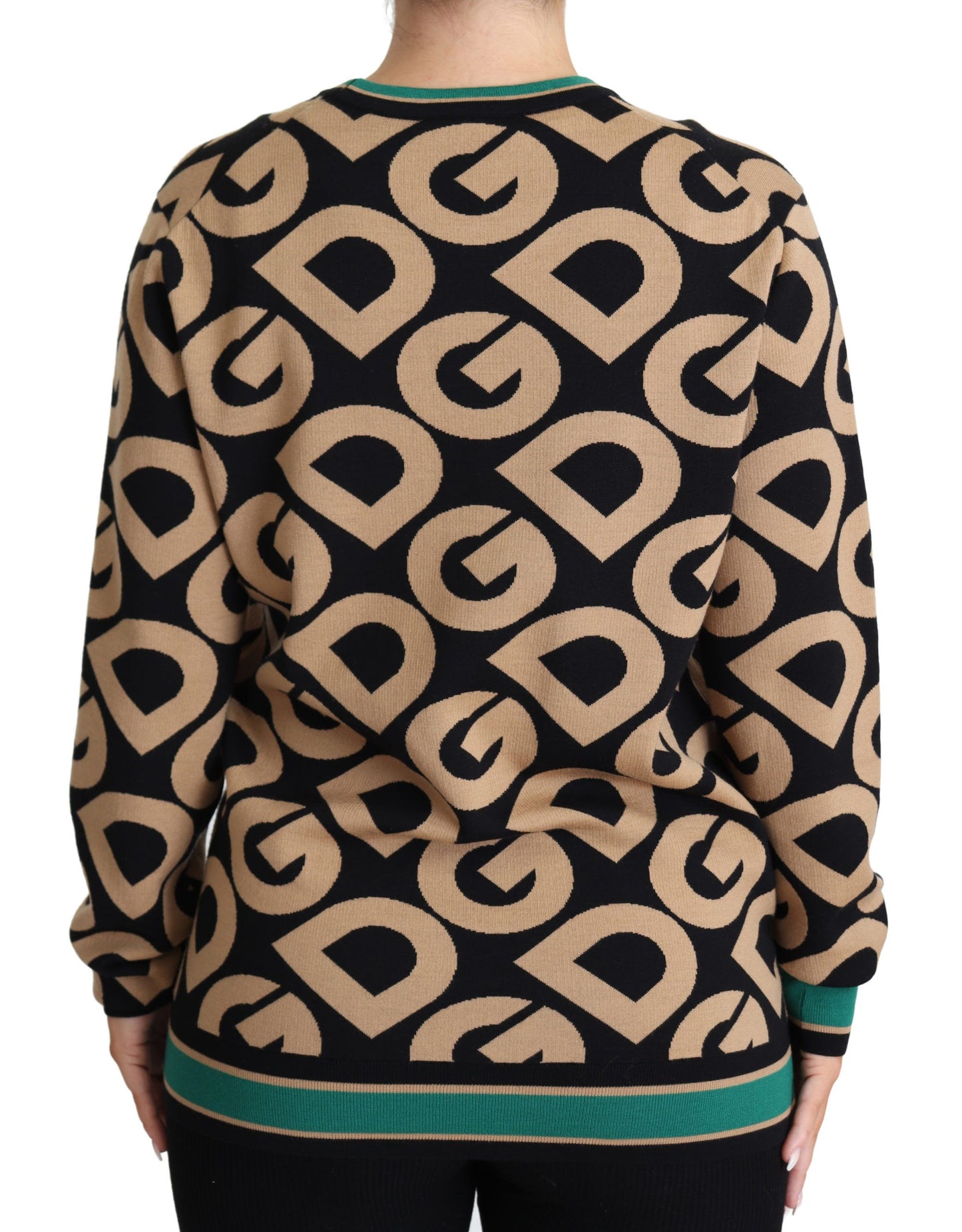 Pull ras du cou en laine multicolore Dolce & Gabbana DG Mania