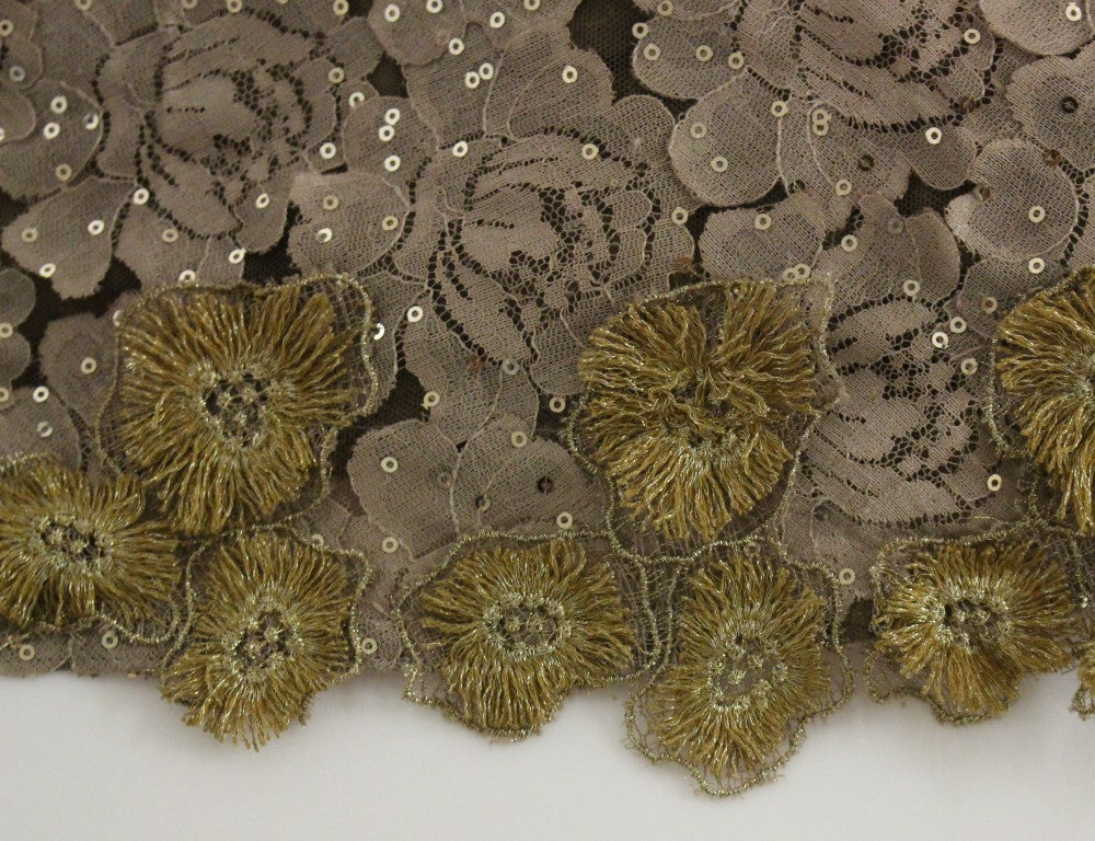 Robe longue en dentelle et cristaux Lanre Da Silva Ajayi GOLD