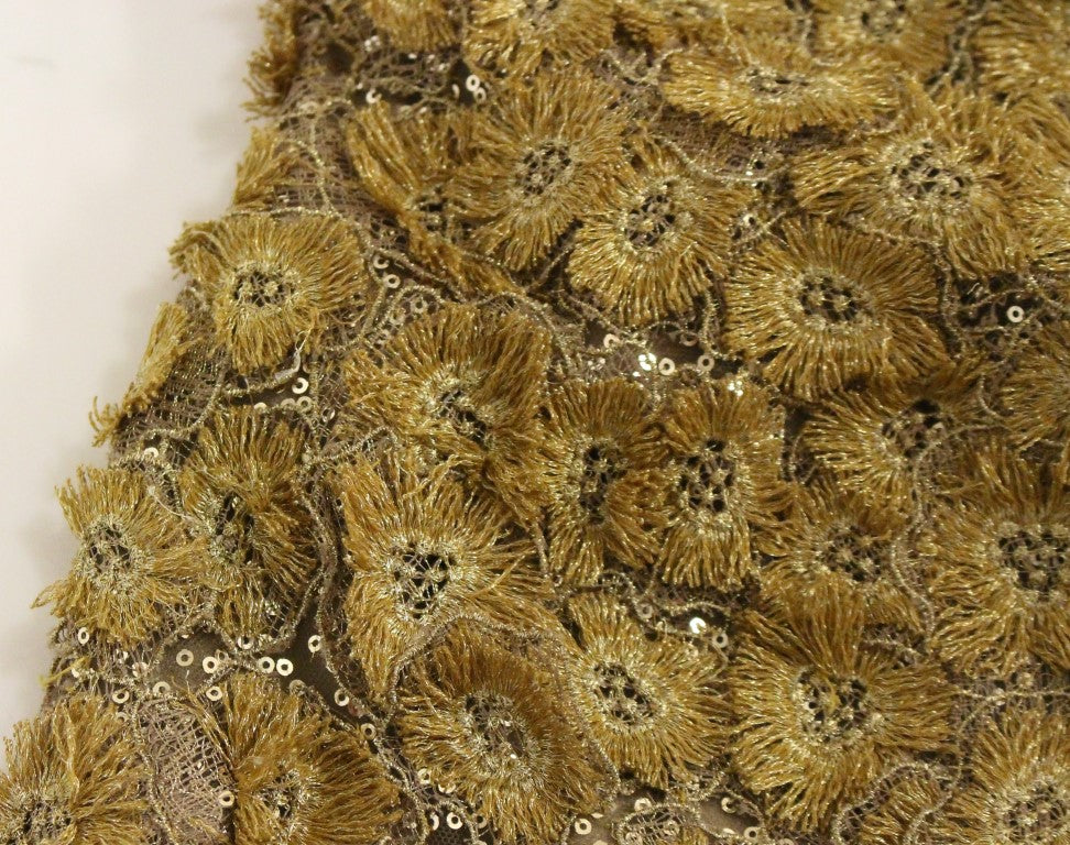 Robe longue en dentelle et cristaux Lanre Da Silva Ajayi GOLD