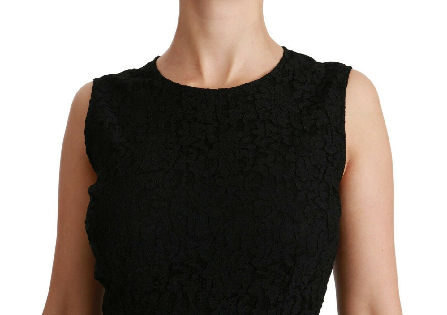 Robe fourreau en dentelle florale noire Dolce & Gabbana