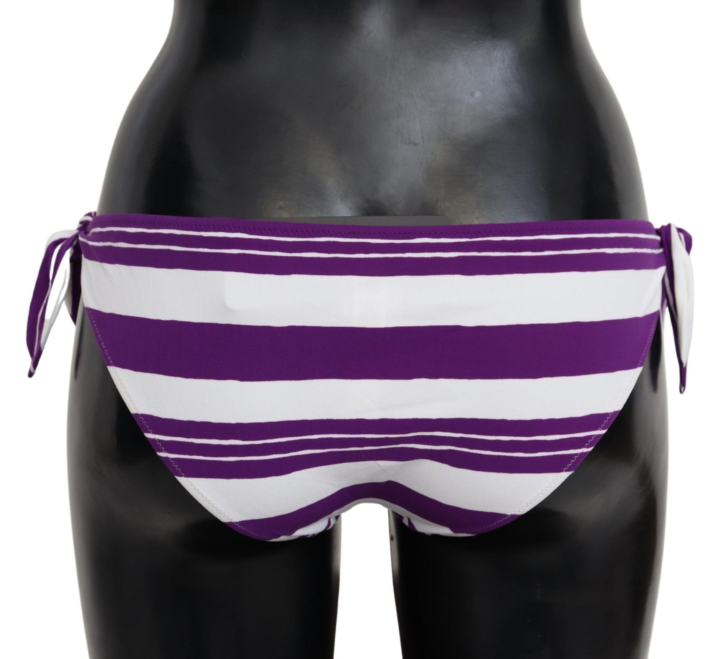 Bas de bikini Dolce & Gabbana à rayures violettes et blanches