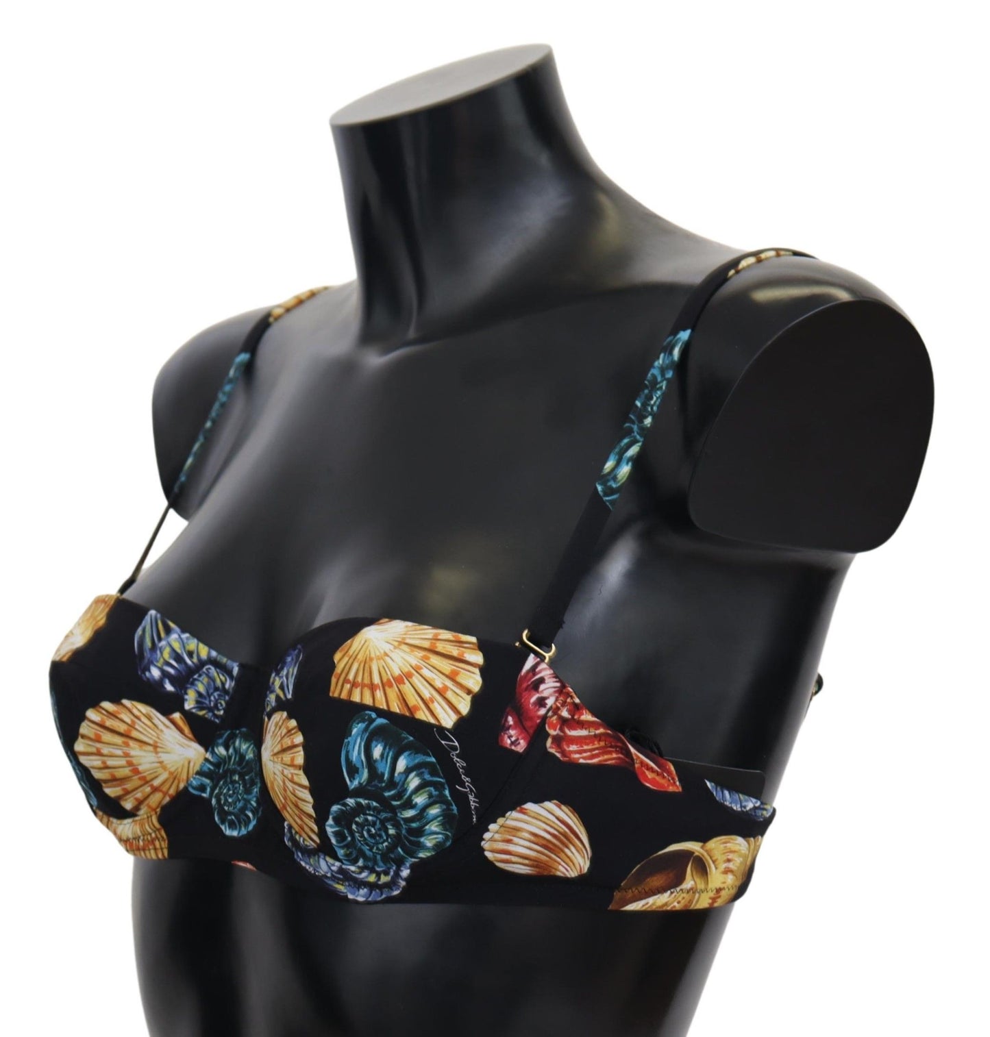 Hauts de bikini Dolce & Gabbana à imprimé coquillages noirs pour femme