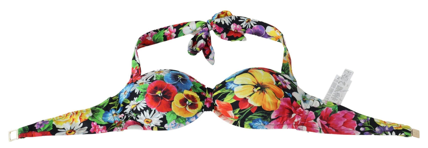 Hauts de bikini à imprimé floral multicolore Dolce & Gabbana