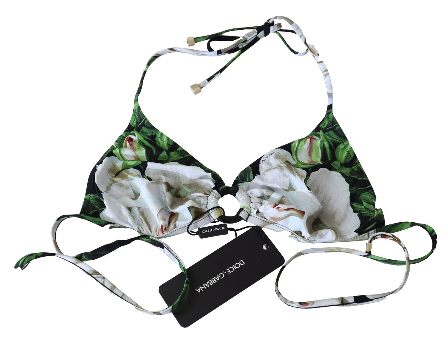 Haut de bikini dos nu à imprimé floral multicolore Dolce & Gabbana