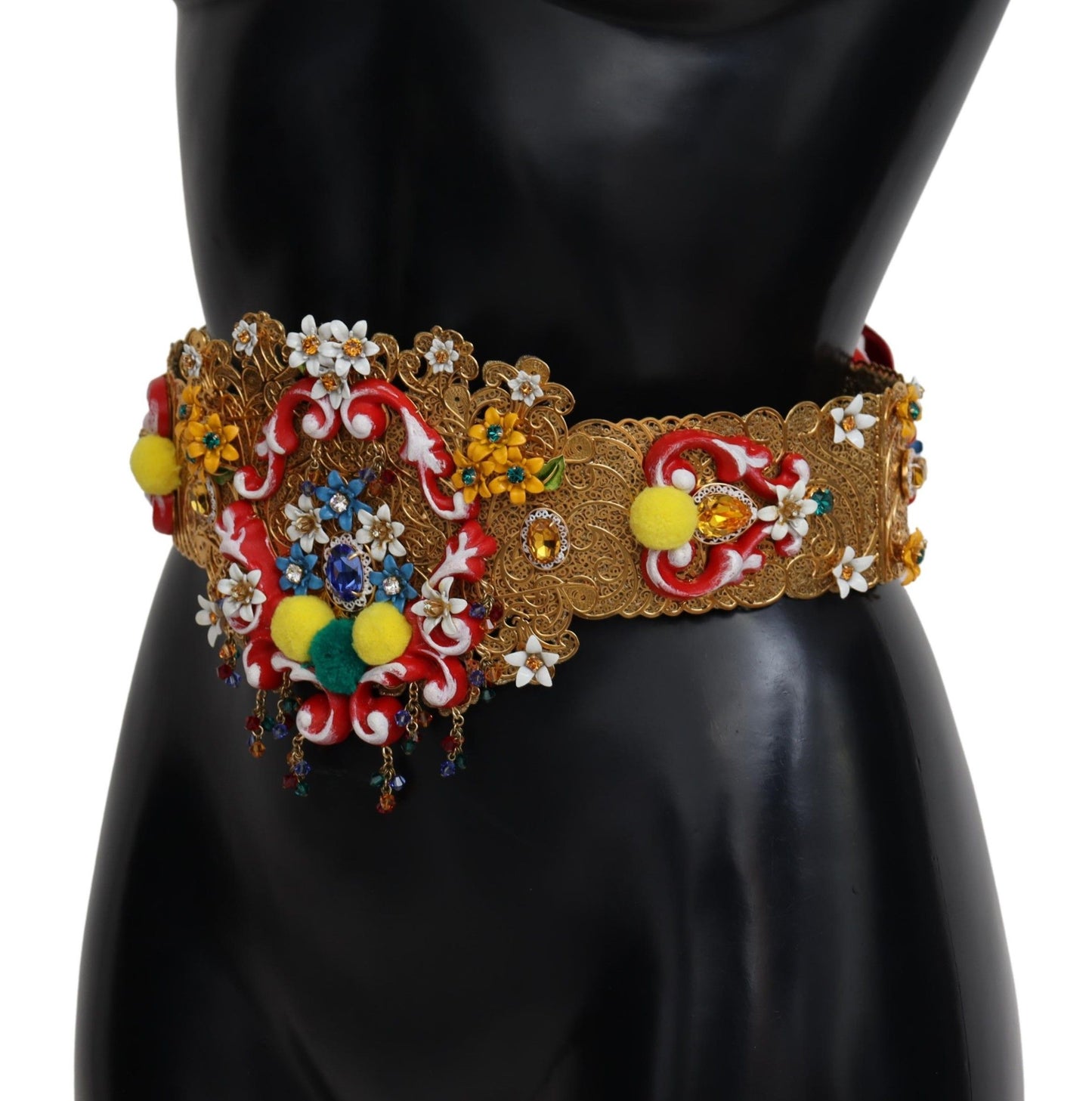 Ceinture Carretto large à fleurs et cristaux Dolce & Gabbana