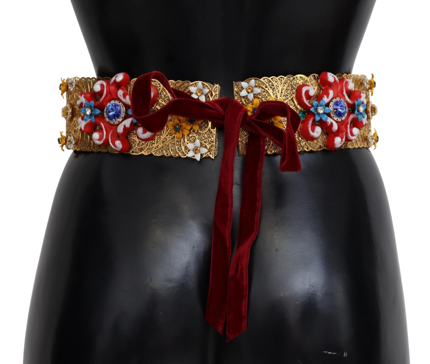 Ceinture Carretto large à fleurs et cristaux Dolce & Gabbana
