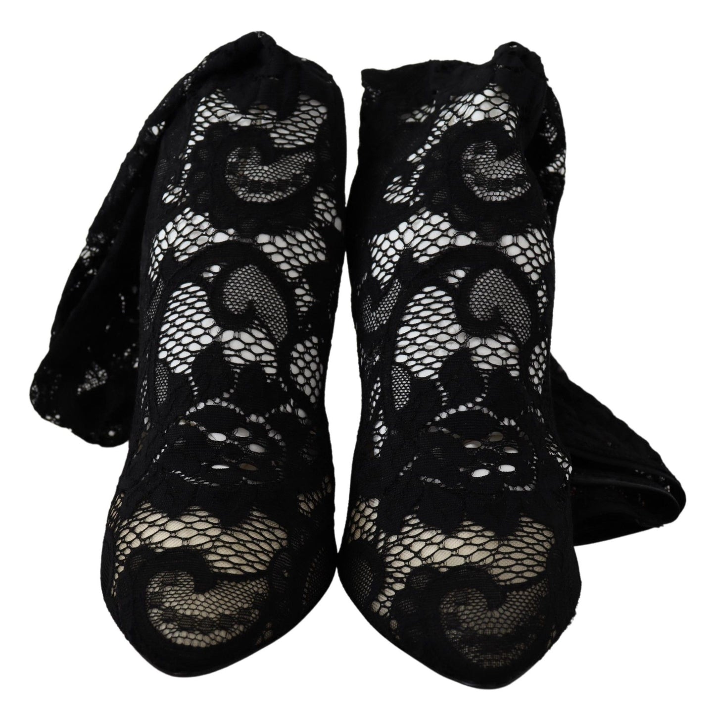 Dolce & Gabbana Chaussettes en dentelle noire Taormina Bottes Chaussures Escarpins