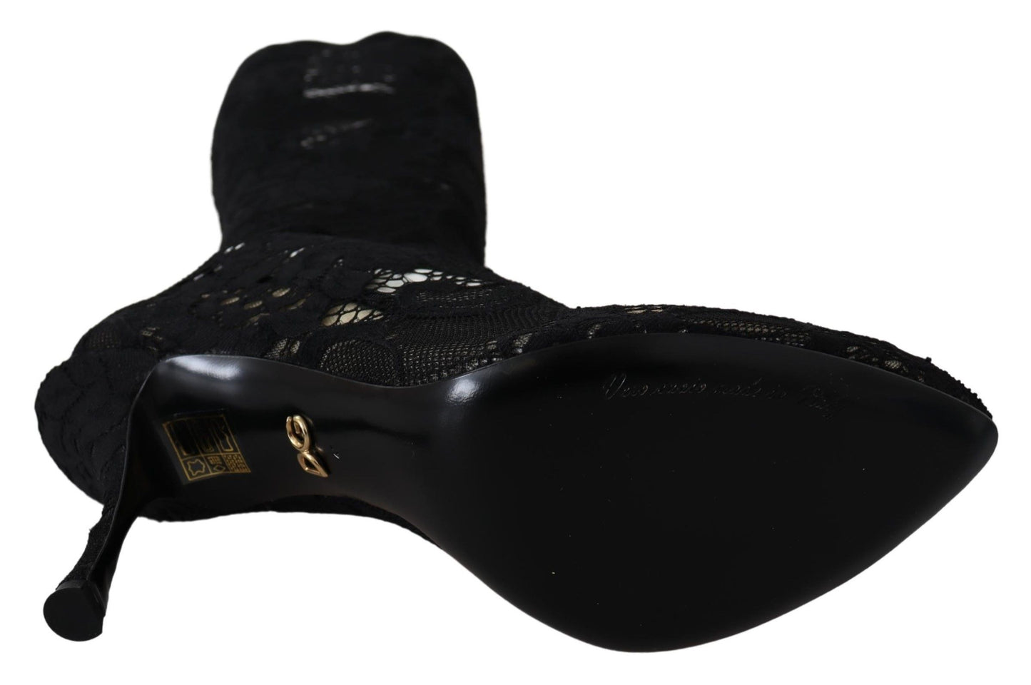 Dolce & Gabbana Chaussettes en dentelle noire Taormina Bottes Chaussures Escarpins