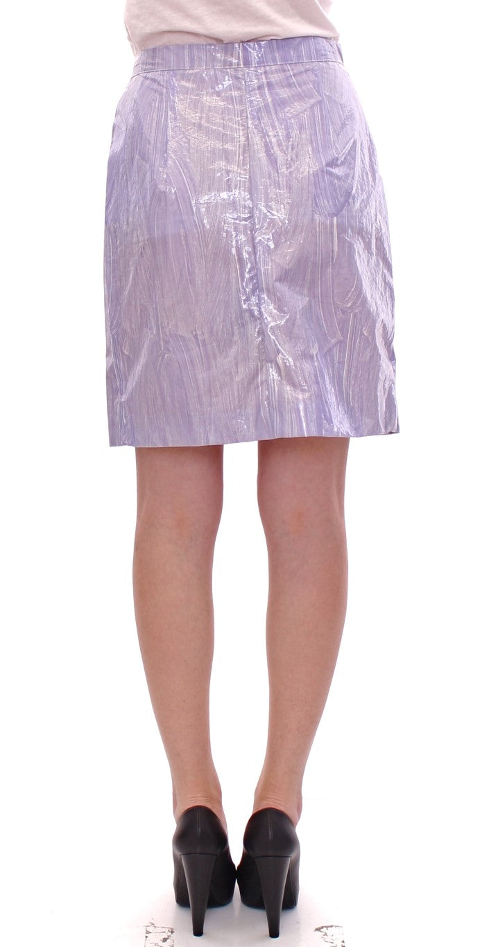 Jupe portefeuille au-dessus du genou en viscose violette Licia Florio