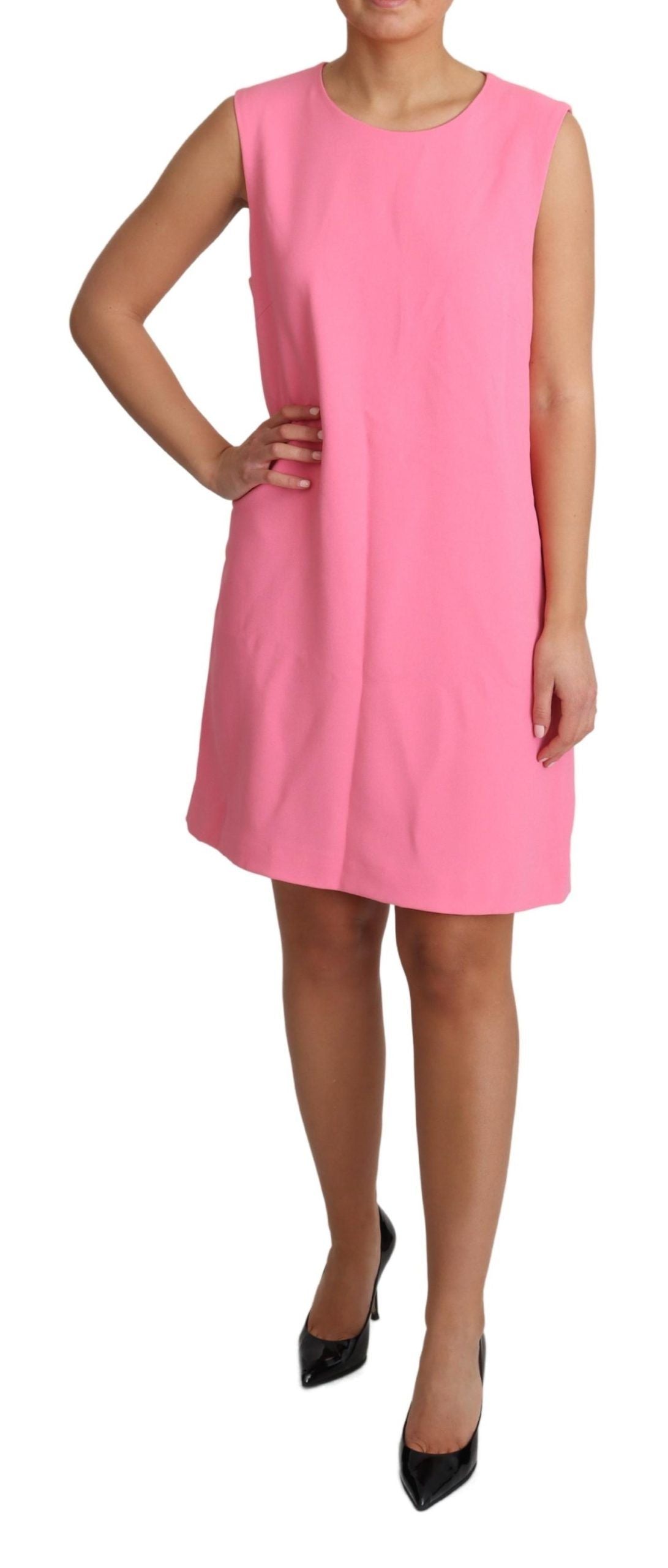 Robe droite rose sans manches Dolce & Gabbana, longueur genou