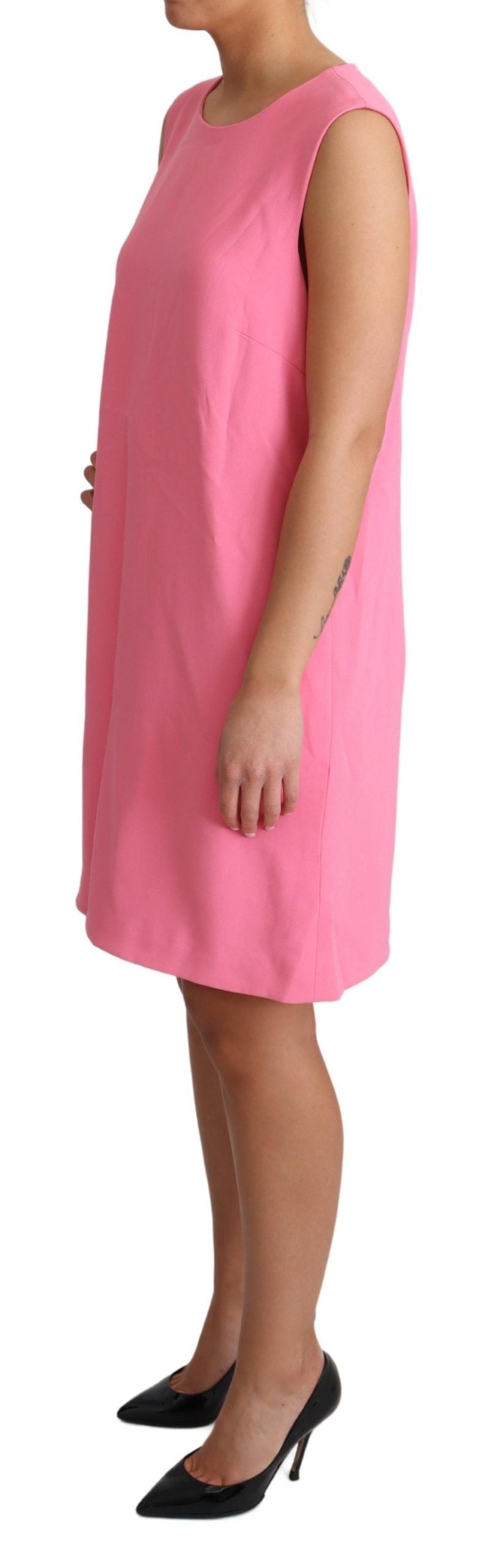 Robe droite rose sans manches Dolce & Gabbana, longueur genou