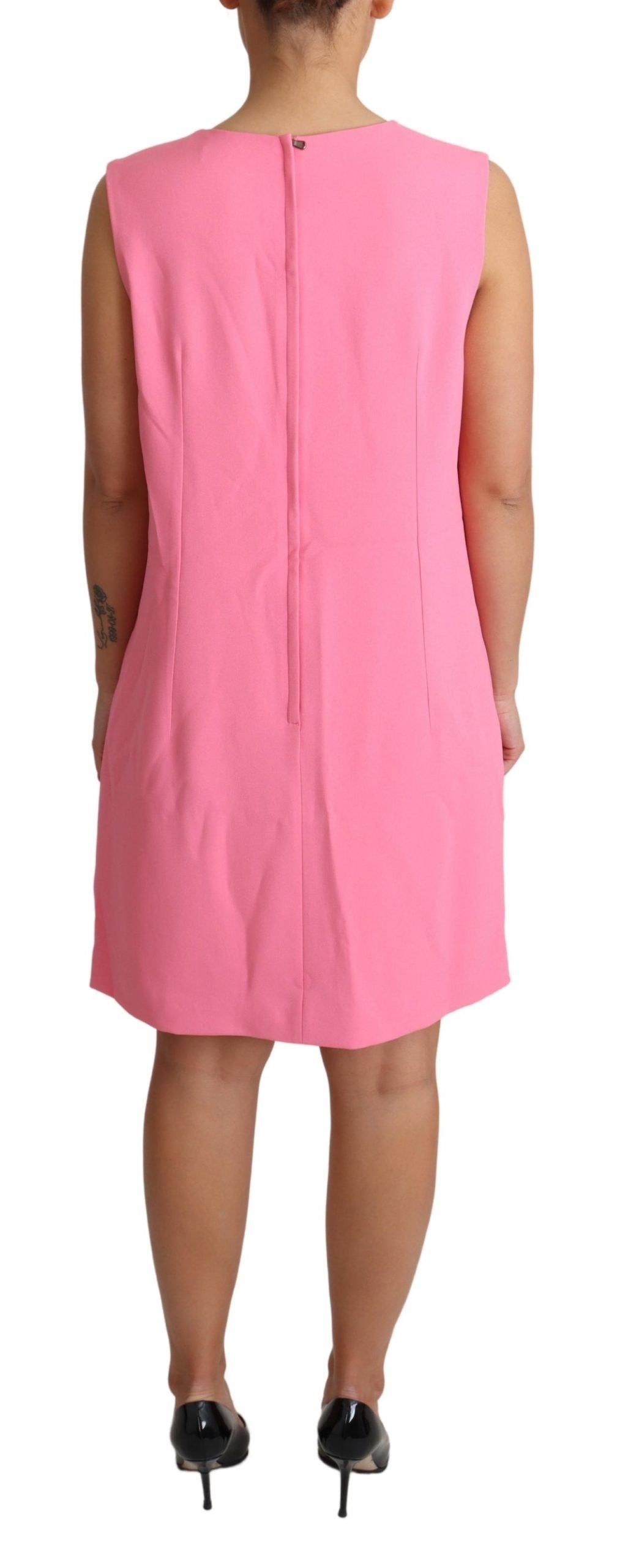Robe droite rose sans manches Dolce & Gabbana, longueur genou