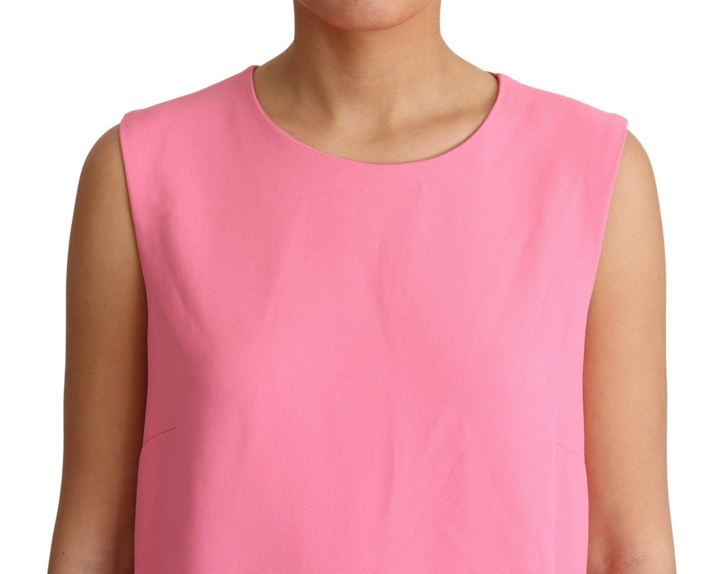 Robe droite rose sans manches Dolce & Gabbana, longueur genou