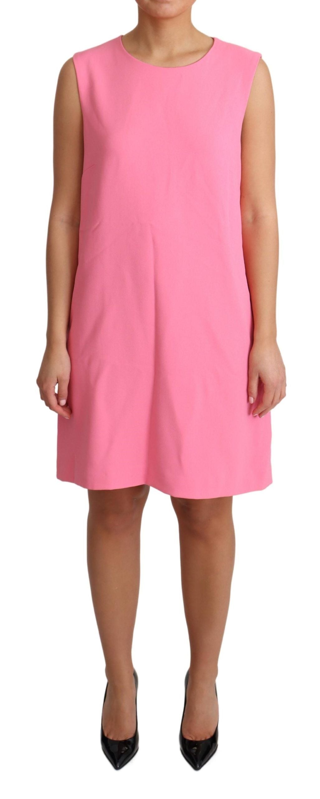 Robe droite rose sans manches Dolce & Gabbana, longueur genou