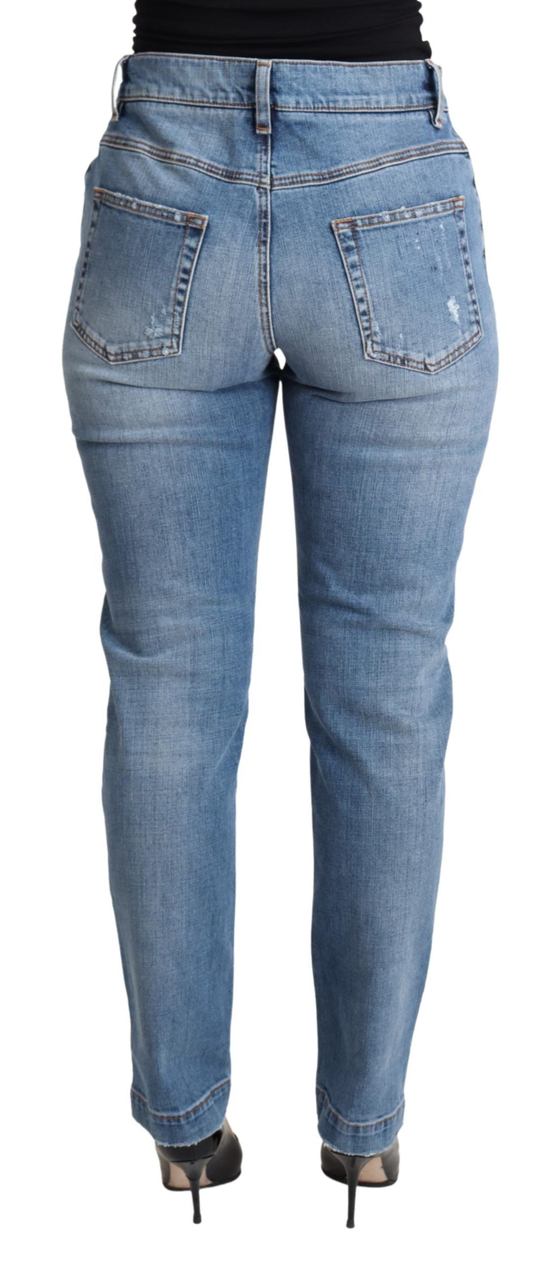 Jean skinny bleu en coton mélangé Dolce & Gabbana