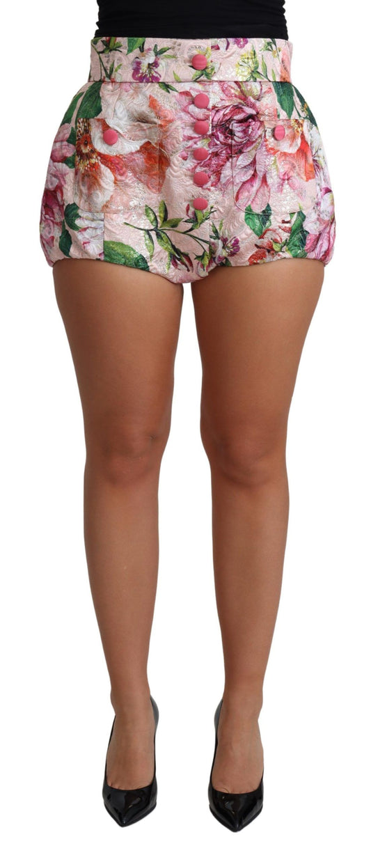 Short chaud en coton rose à imprimé floral Dolce & Gabbana
