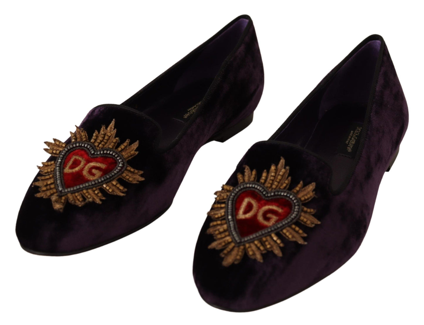 Mocassins Dolce & Gabbana en velours violet DG Heart