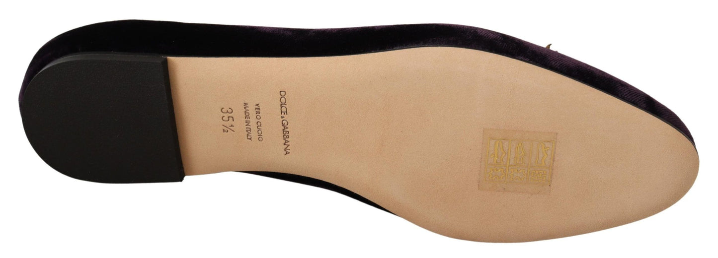 Mocassins Dolce & Gabbana en velours violet DG Heart