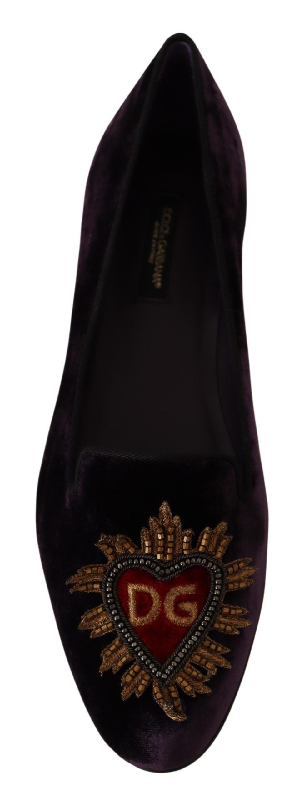Mocassins Dolce & Gabbana en velours violet DG Heart