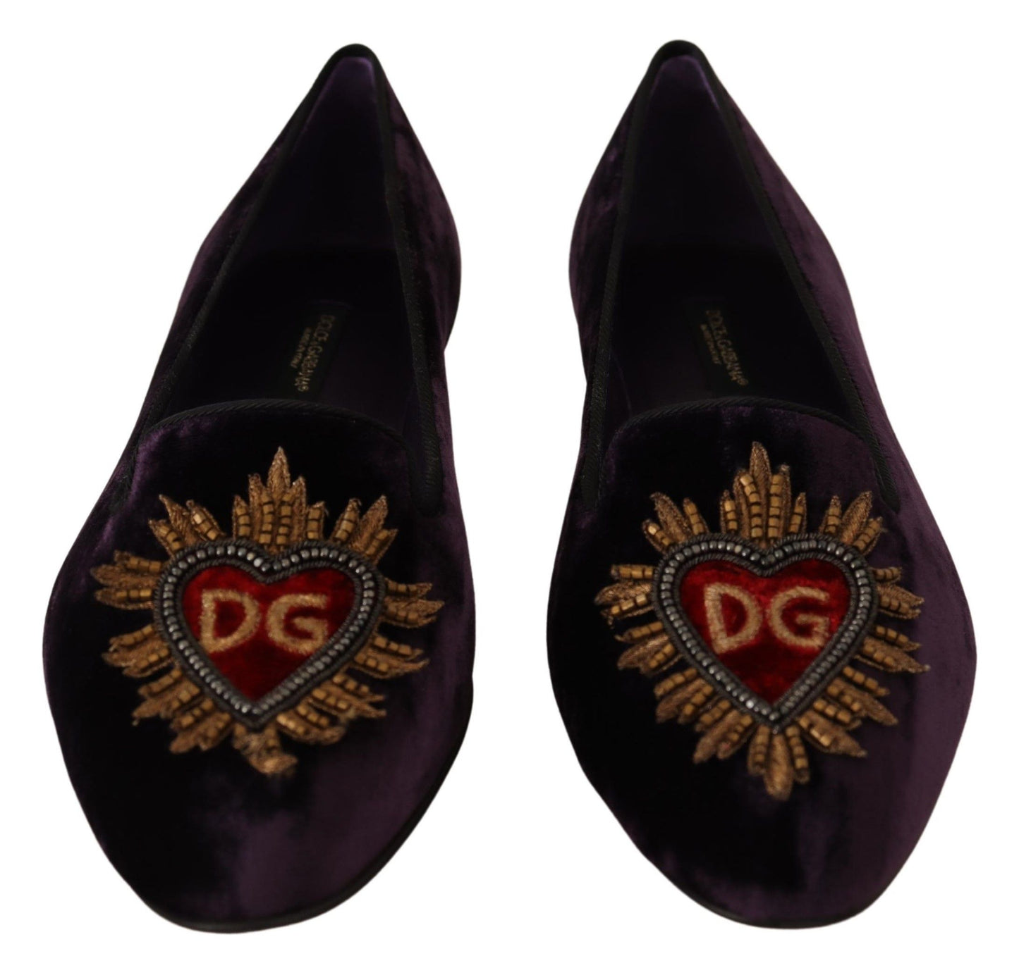 Mocassins Dolce & Gabbana en velours violet DG Heart