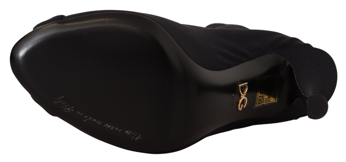 Bottines courtes extensibles noires Dolce & Gabbana