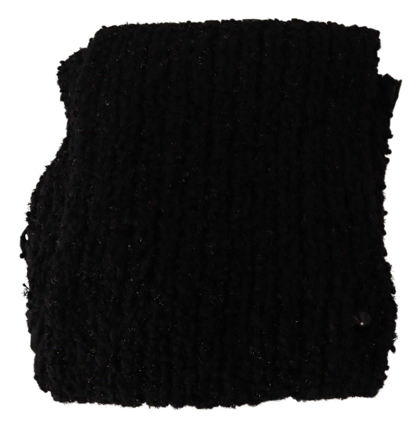 Écharpe châle en tricot de laine vierge noire Dolce & Gabbana