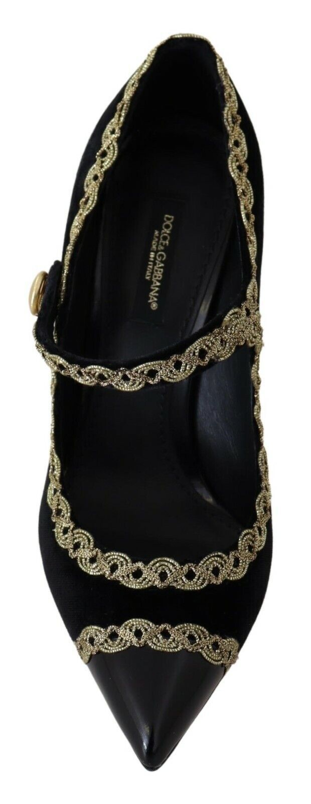 Escarpins Mary Jane en velours noir orné Dolce & Gabbana