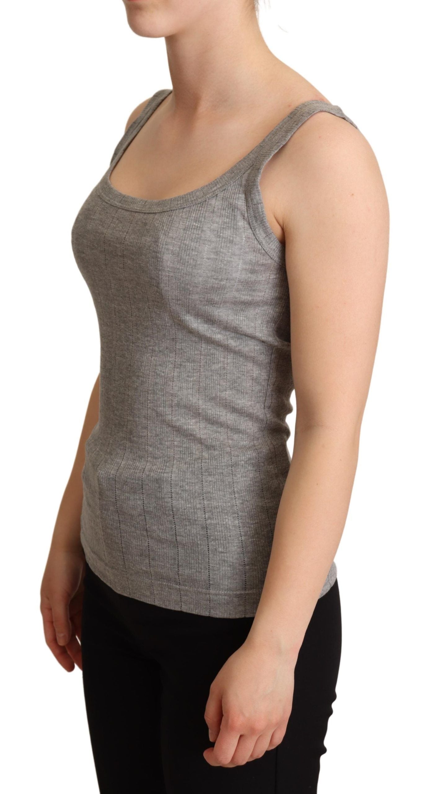 T-shirt débardeur en coton modal gris Dolce & Gabbana