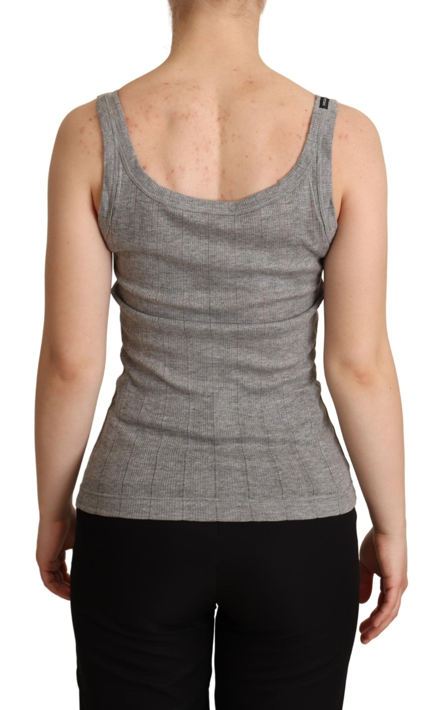 T-shirt débardeur en coton modal gris Dolce & Gabbana