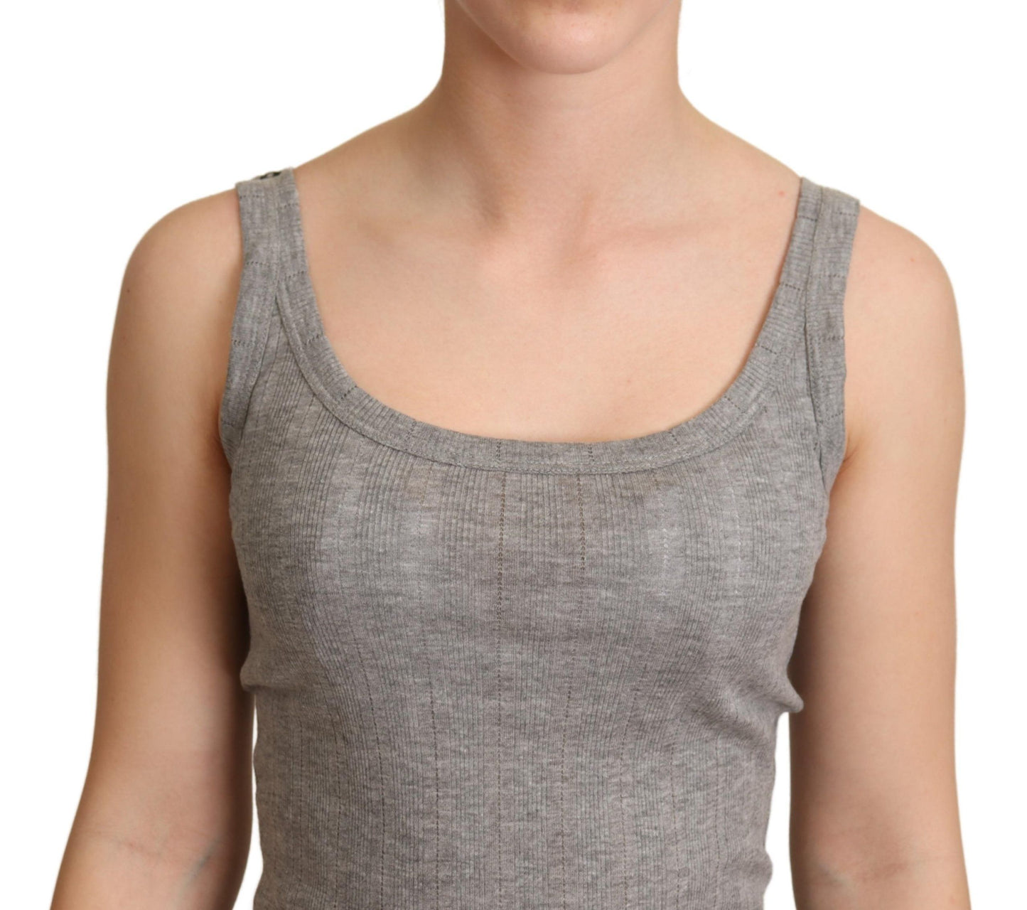 T-shirt débardeur en coton modal gris Dolce & Gabbana