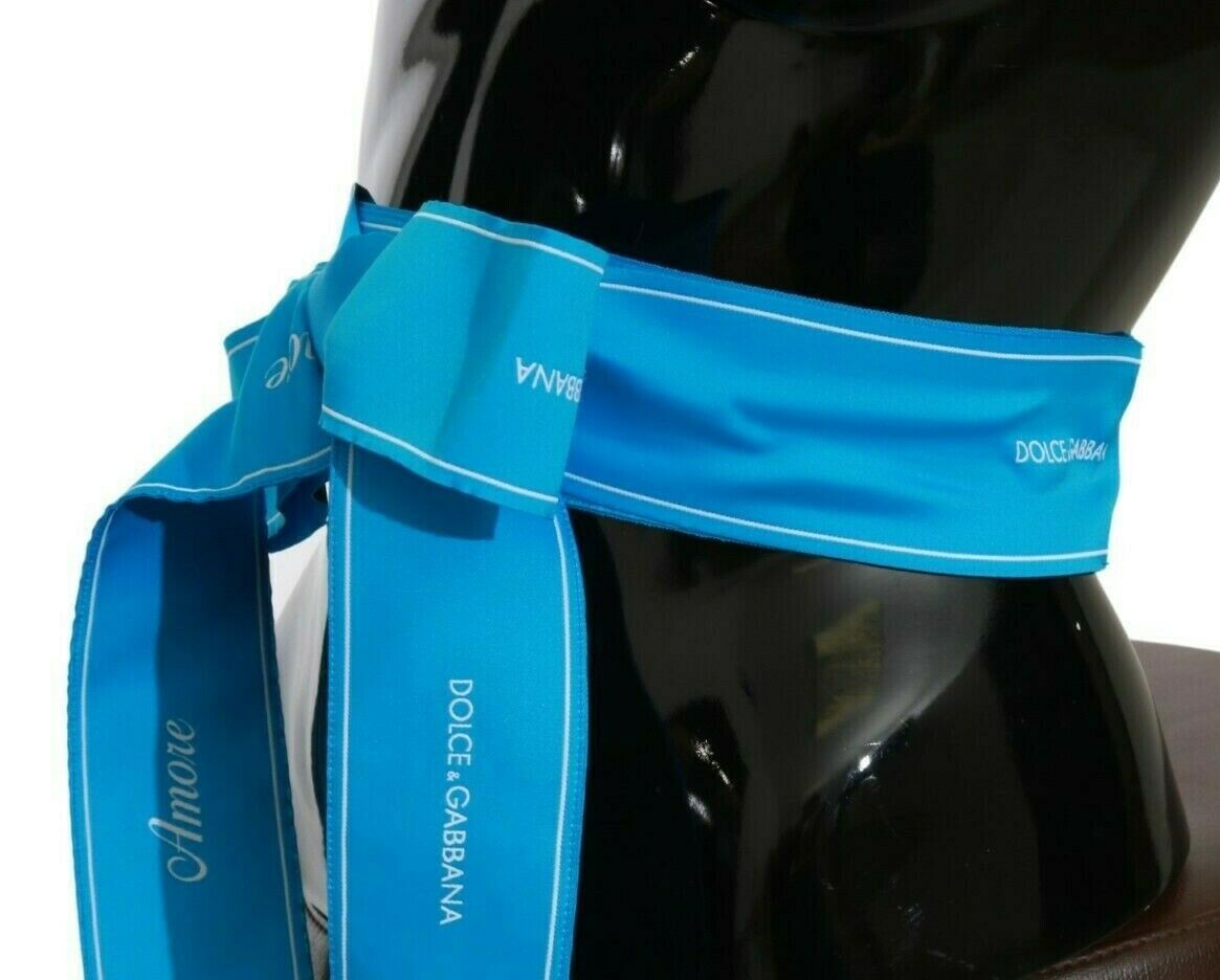 Ceinture large à nœud et ruban bleu Dolce & Gabbana