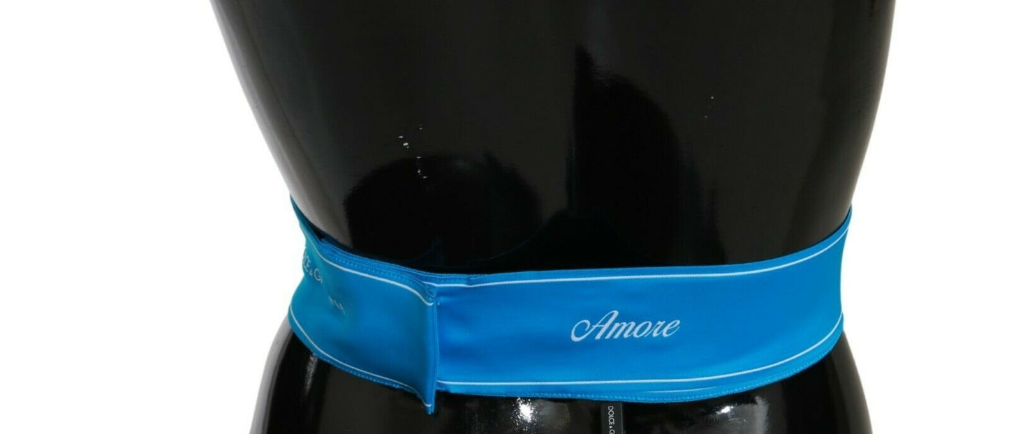 Ceinture large à nœud et ruban bleu Dolce & Gabbana