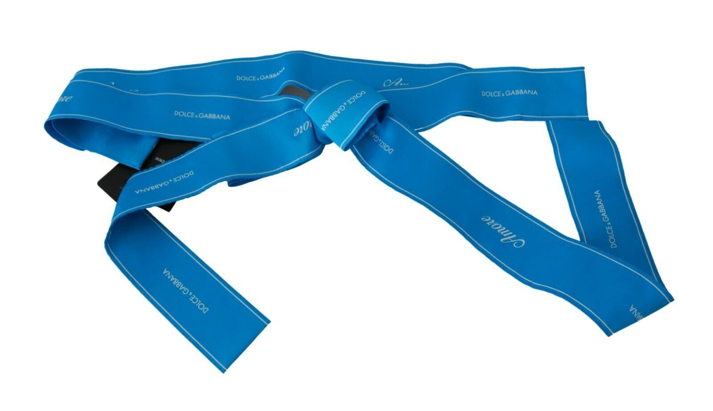 Ceinture large à nœud et ruban bleu Dolce & Gabbana