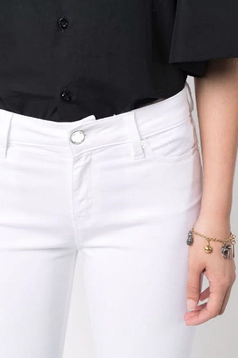 Jean femme en coton blanc Love Moschino